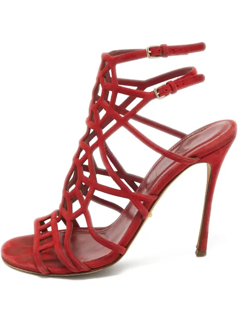Sergio Rossi Vintage pre-owned 110mm cut-out sandals Red 969810