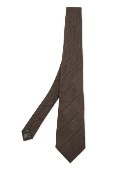 Dolce & Gabbana Pre-Owned striped silk tie Brown 933571