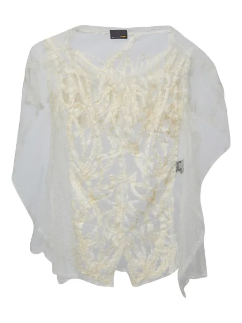 Fendi Pre-Owned embroidered blouse Neutrals 822646