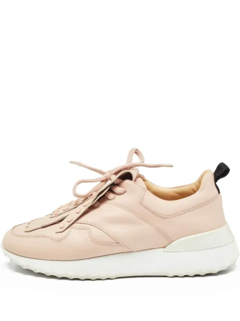 Tod's Vintage fringed leather sneakers Pink 999434