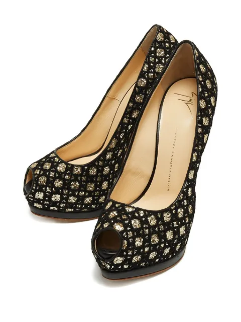 Giuseppe Zanotti Vintage pre-owned 160mm glitter platform pumps Black 894833