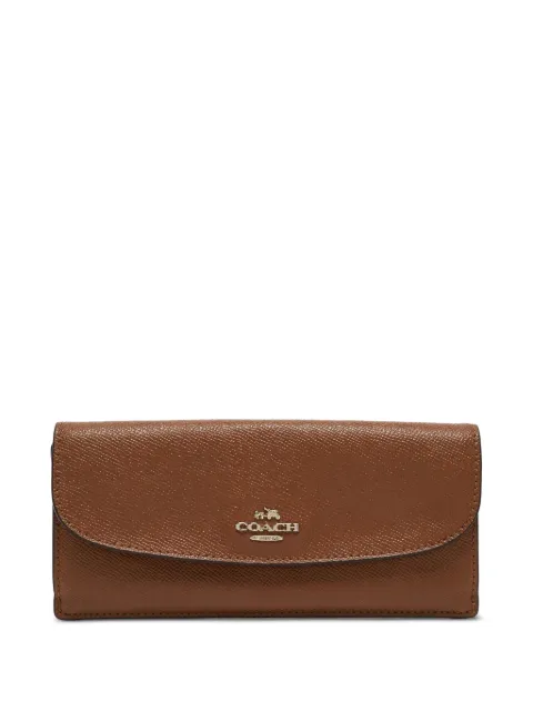 Coach Vintage pre-owned Saffiano leather flap wallet Brown 925811
