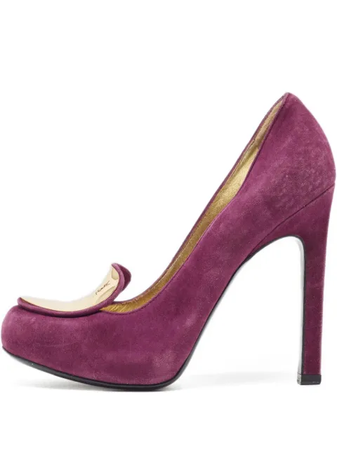 Saint Laurent Pre-Owned 115mm suede pumps Purple 897183