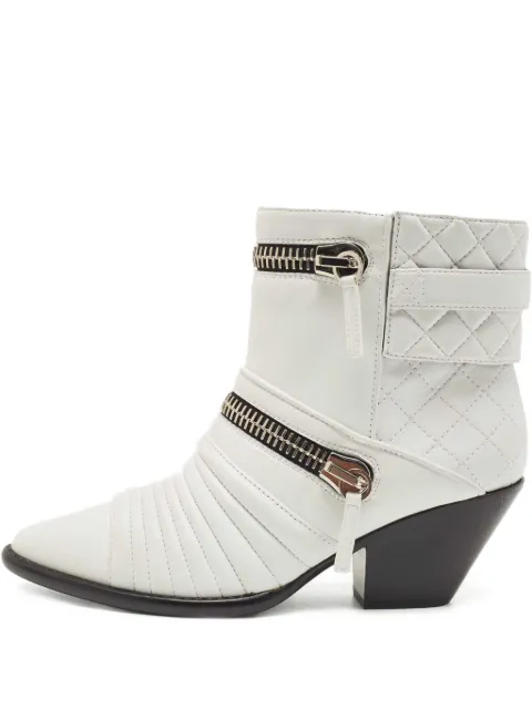 Giuseppe Zanotti Vintage quilted zip-detail ankle boots White 858119
