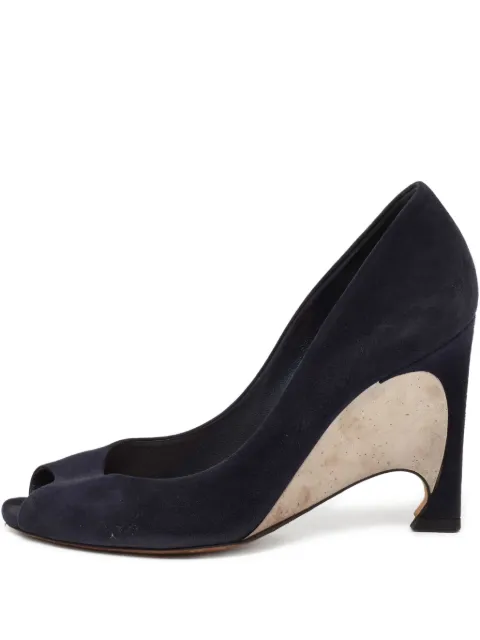 Christian Dior Pre-Owned 100mm suede pumps Blue 647933