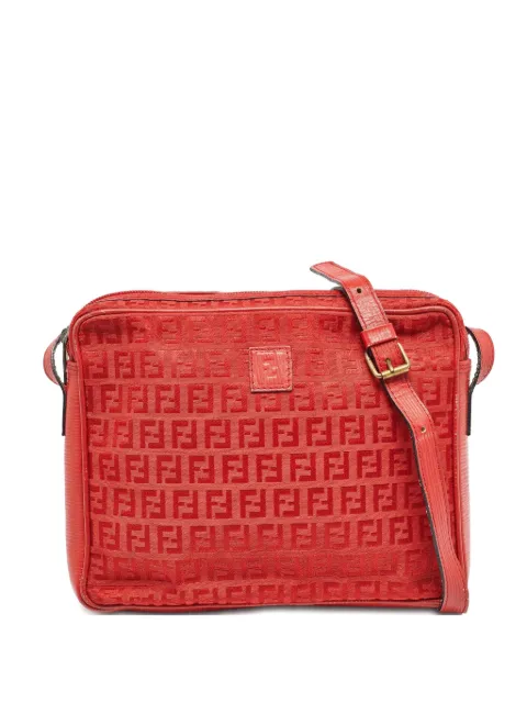 Fendi Pre-Owned FF Pattern Leather crossbody bag Red 995413