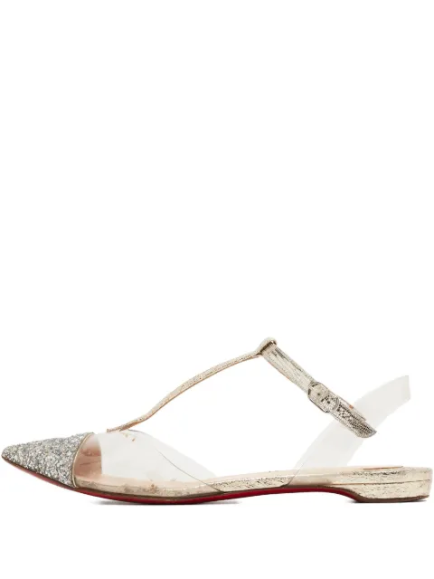 Christian Louboutin Pre-Owned glitter-detailing ballet flats Silver 941028
