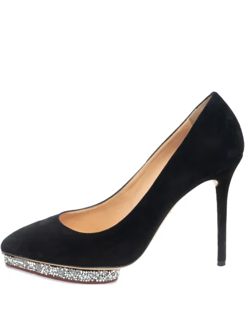 Charlotte Olympia Pre-owned 110mm suede pumps Black 565515
