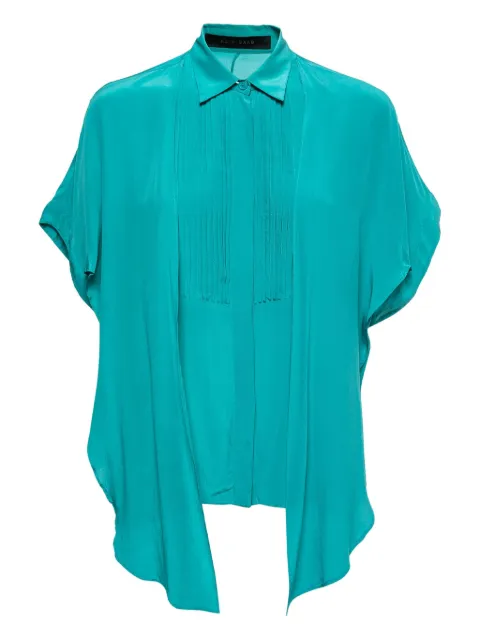 Elie Saab pre-owned pleat-detailed silk shirt Green 763558