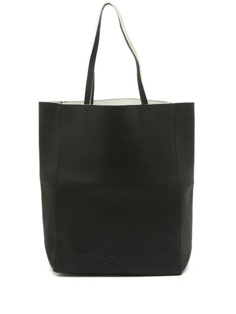 DKNY Vintage pre-owned textured leather tote bag Black 986735