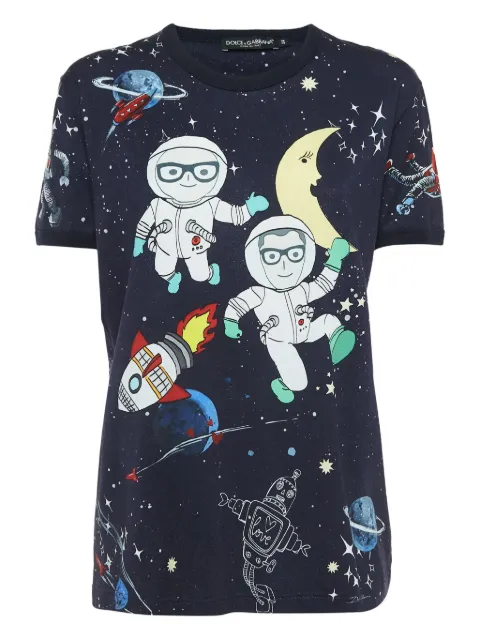 Dolce & Gabbana Pre-Owned Space-print T-shirt Black 918873