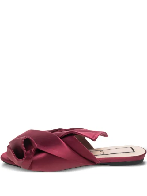 Nº21 pre-owned twisted satin flat sandals Red 564785