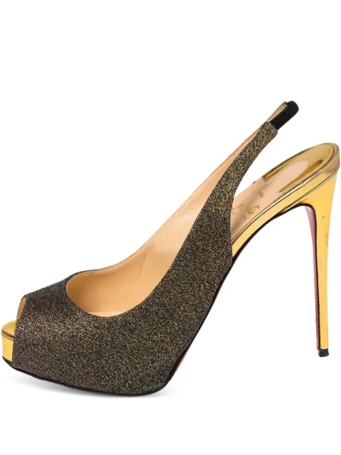 Christian Louboutin Pre-Owned platform slingback pumps Gold 477848
