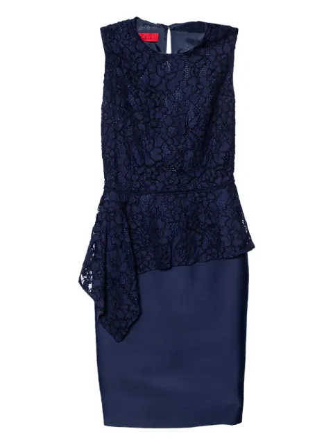 Carolina Herrera Vintage peplum lace midi dress Blue 552056