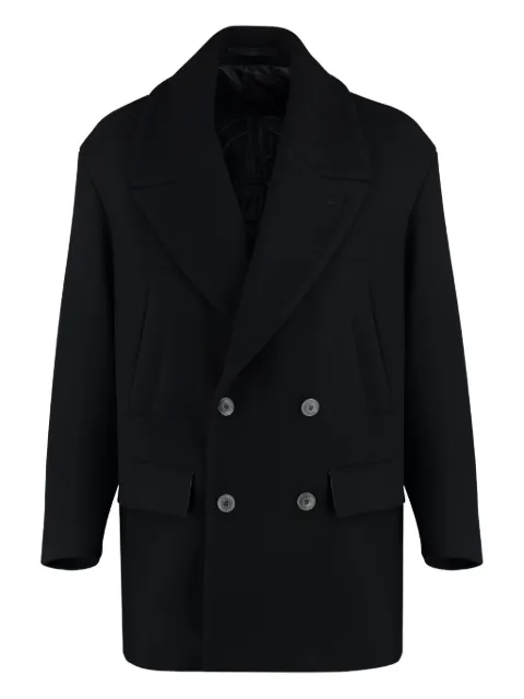Giorgio Armani double-breasted notched-lapel coat Black 3WGOC0ACT0200