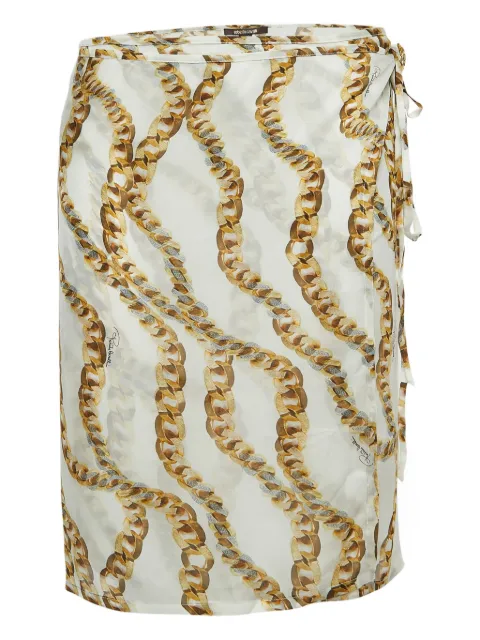 Roberto Cavalli Vintage 2023 chain-print skirt White 891488