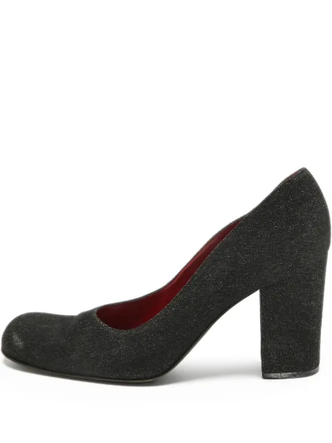 Dolce & Gabbana Pre-Owned 95mm leather block-heel pumps Black 941426