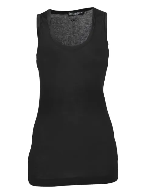 Dolce & Gabbana Pre-Owned ribbed cotton top Black 861495