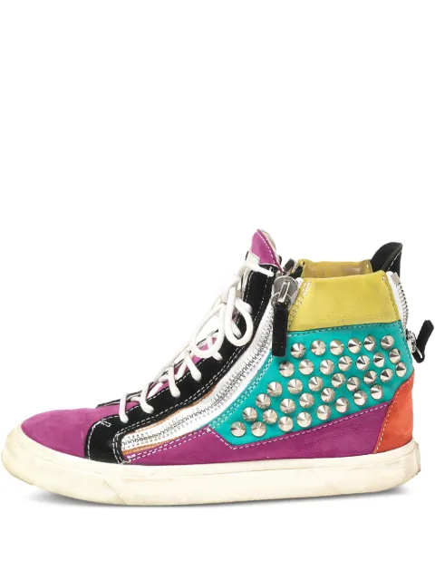 Giuseppe Zanotti Vintage Spike studded high-top sneakers Pink 571411