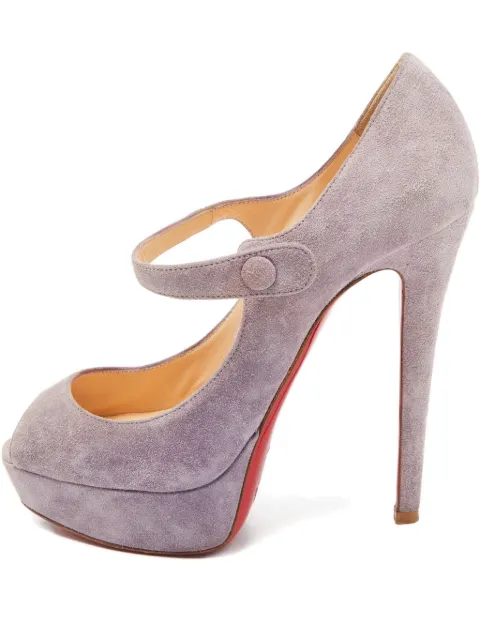 Christian Louboutin Pre-Owned 110mm Zeppa peep-toe pumps Purple 867040