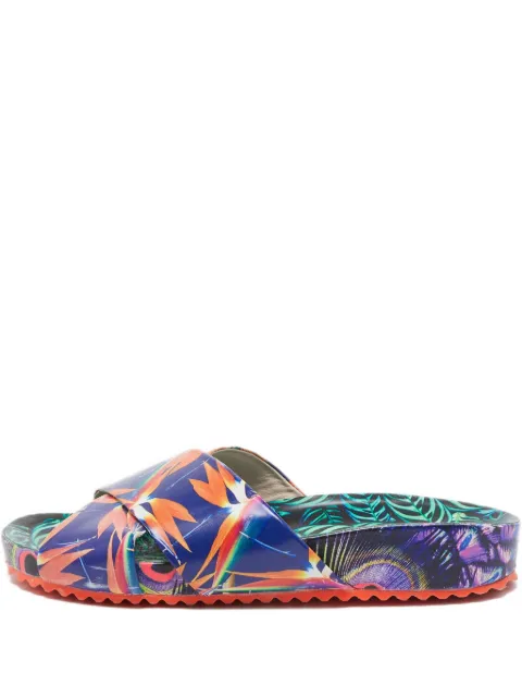 Sophia Webster pre-owned floral-print sandals Blue 867006