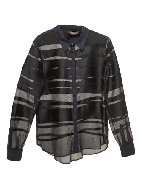 Roberto Cavalli Vintage Sheer Stripe Shirt Black 998087