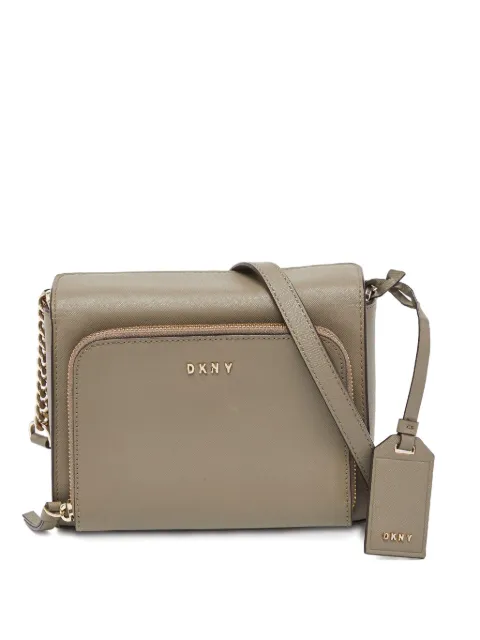 DKNY Vintage Pre-owned leather shoulder bag Grey 938408