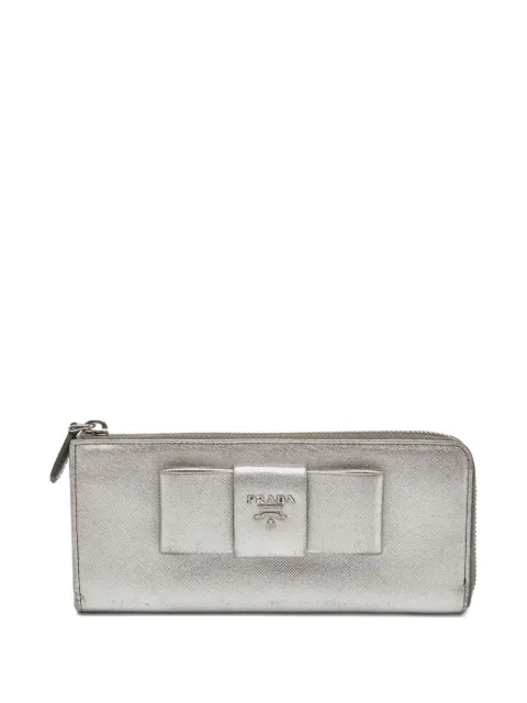 Prada Pre-Owned Bow Leather wallet Grey 859212