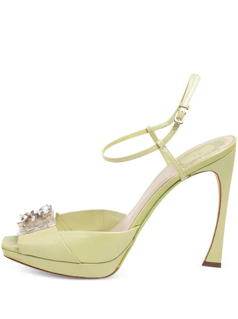 Christian Dior Pre-Owned 120mm Crystal-embellished sandals Green 569445