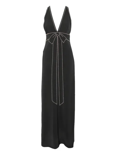 Moschino Pre-Owned plunging-neckline bow-embellished gown Black 599596