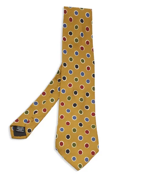 BOSS Pre-owned dots-print silk tie Yellow 978878