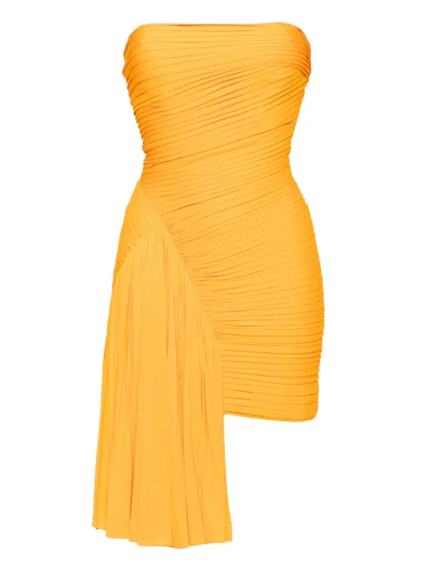 Herve L. Leroux strapless draped mini dress Yellow ATELIER3Y
