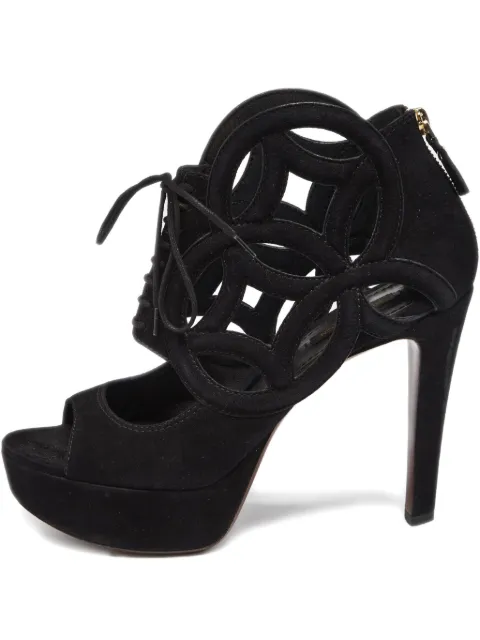 Louis Vuitton Pre-Owned 120mm cut-out heeled sandals Black 647278