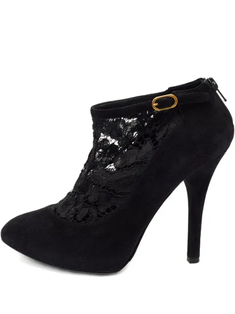 Dolce & Gabbana Pre-Owned 120mm suede lace boots Black 769392