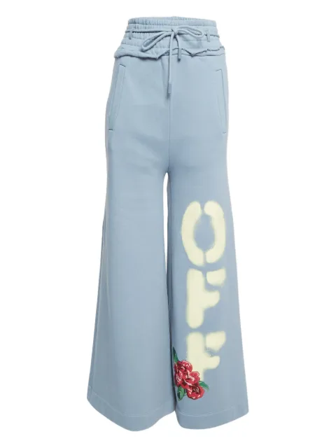 Off-White Pre-Owned rose-detail drawstring trousers Blue 900054