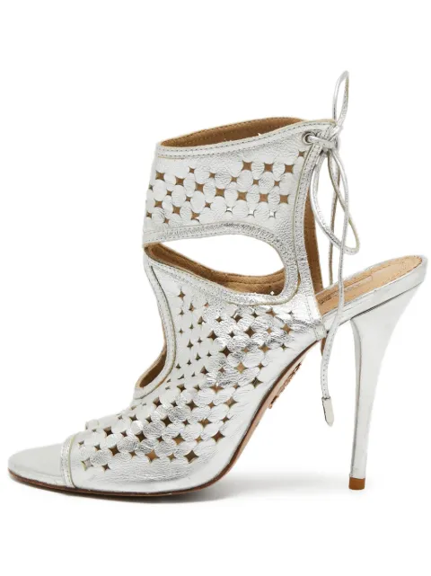 Aquazzura 115mm Sexy Thing cut-out sandals Silver 703265