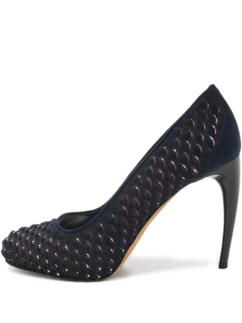 Alexander McQueen Pre-Owned 110mm scalloped pumps Blue 919577