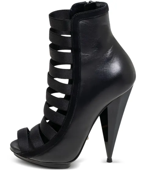 Gucci Pre-Owned 125mm leather strapy boots Black 460537