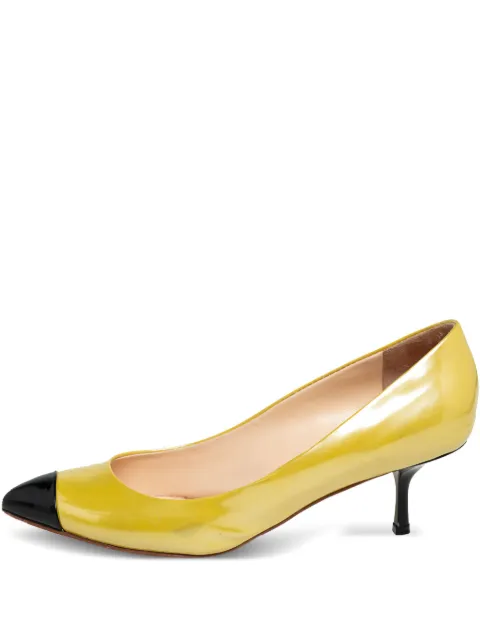 Giuseppe Zanotti Vintage contrasting-toe pumps Yellow 426799