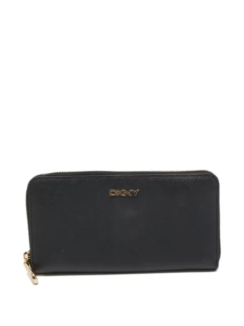 DKNY Vintage pre-owned zip-around leather wallet Black 823628