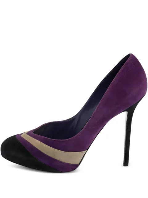 Sergio Rossi Vintage pre-owned 125mm colour-block suede pumps Purple 498475