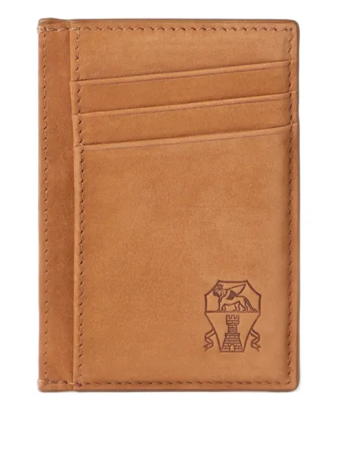 Brunello Cucinelli embossed leather card holder Brown MWSKBU435C9734