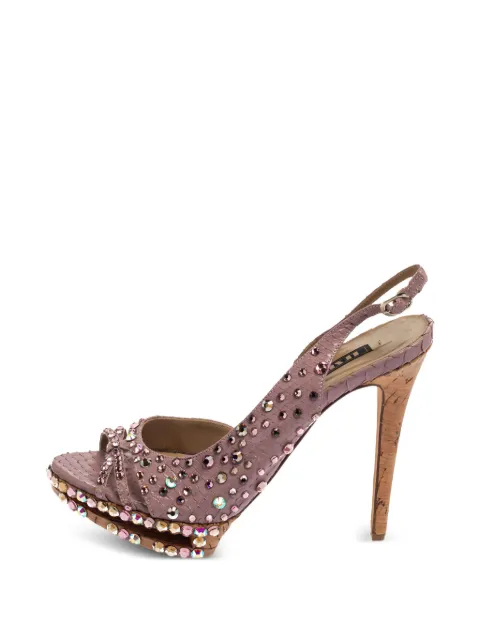 Le Silla 125mm crystal-embellished slingback sandals Purple 384566