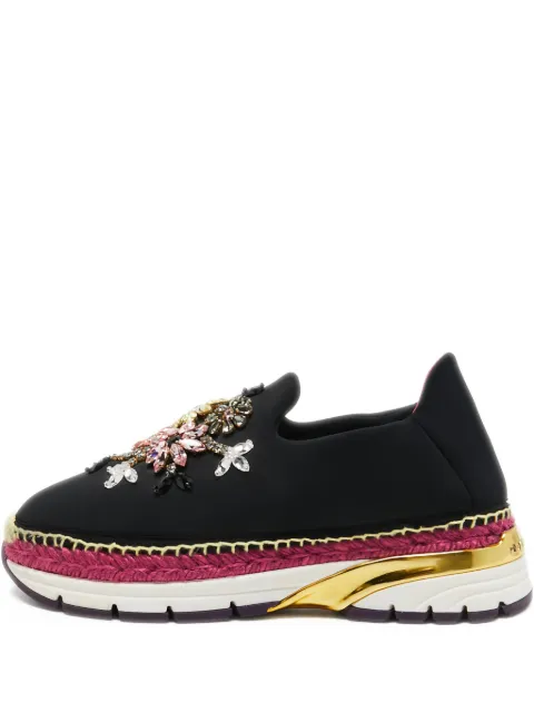 Dolce & Gabbana Pre-Owned crystal-embellished sneakers Black 766566