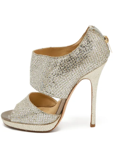 Jimmy Choo Pre-Owned 110mm leather sandals Gold 725402
