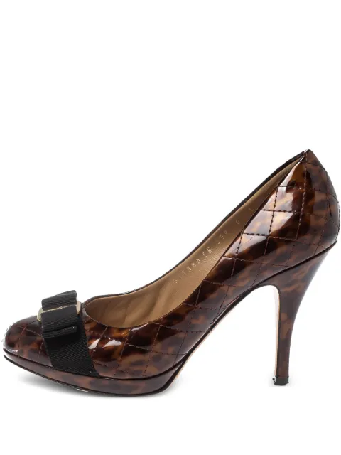 Ferragamo Pre-Owned 100mm leopard-print pumps Brown 382640