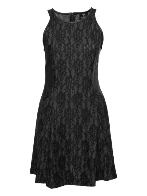 Sea leather-panel lace dress Black 212372