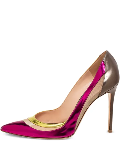 Gianvito Rossi pre-owned 100mm metallic pointed-toe pumps Pink 610647