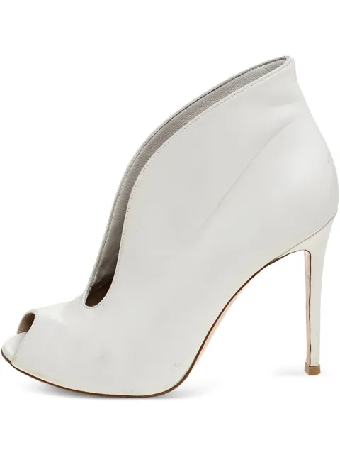 Gianvito Rossi 100mm leather heeled boots White 243037