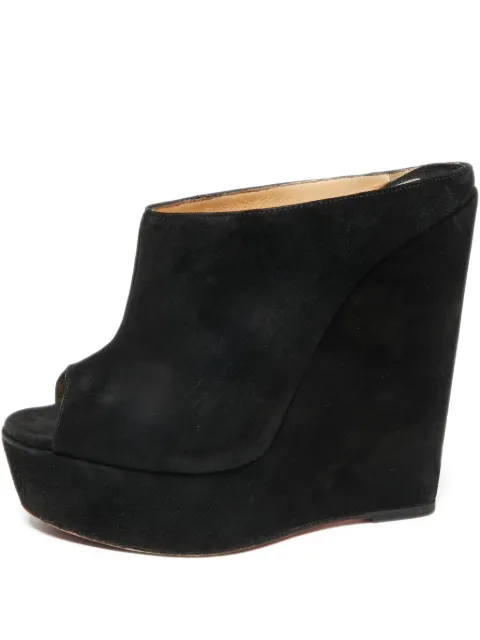 Christian Louboutin Pre-Owned 135mm suede sandals Black 655672
